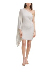 VINCE CAMUTO Womens Ivory Jersey-knit Lined Side Zipper Short Dress 10