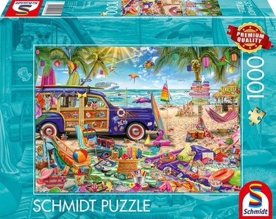 NEW & SEALED Schmidt 59793 Sunny Time Out on The Beach 1000 Pc Jigsaw Puzzle