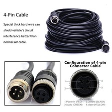 4Pin Extension Aviation Cable For Car Truck RV Bus Rear View Backup Camera