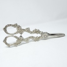 Vintage Silver Plated Grape Scissors Beautiful Embossed Vine Design 6.5  - GREAT