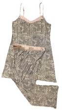 Pajama Cami Top Set ALFANI Animal Print Silky Knit S L Woman's