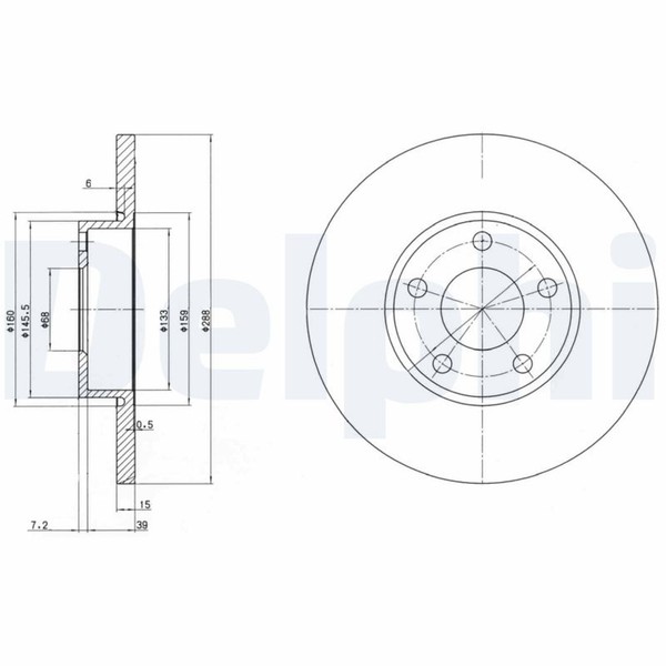2X Bremsscheibe Delphi BG2749 FüR 8D2 A4 100 B5 4A5 8D5 C4 A6 4A2 Audi Avant TDI-image
