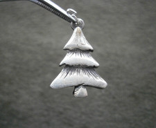 Christmas Tree Fir Pine Tree Vintage Solid Sterling Silver Charm Pendant 2.8g