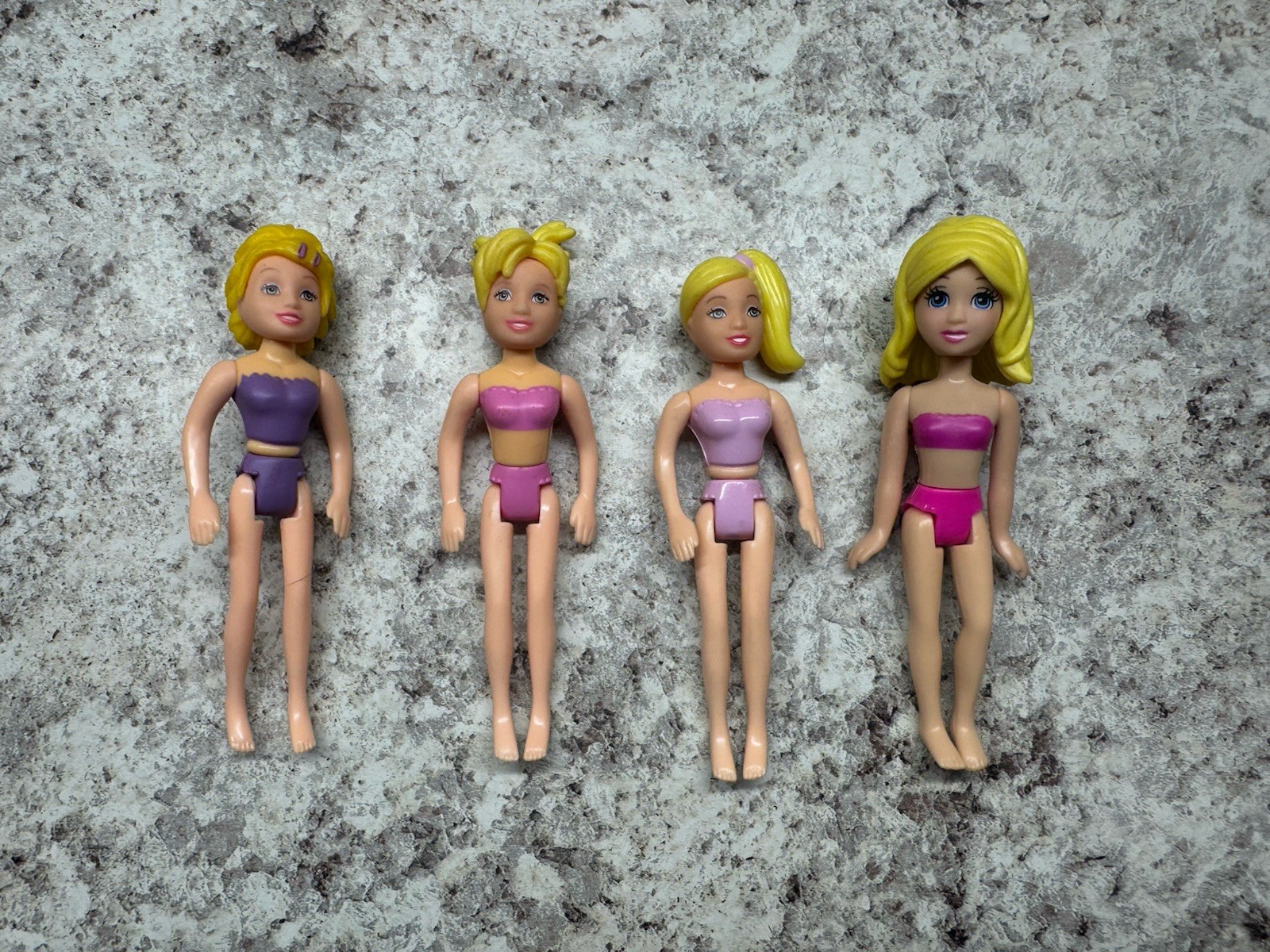 Lot Of 4 Mattel Polly Pocket Dolls