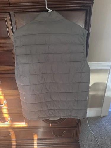 Johnnie-O Mens Hudson Vest Medium Light Gray Full Zip Sleeveless Puffer Nylon image 12