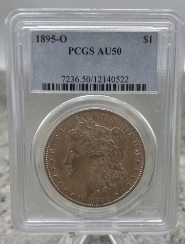 1895-O Morgan Silver Dollar — PCGS AU50 — Attractive Original Toning