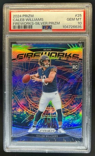 2024 Prizm Caleb Williams Fireworks RC Silver #25 Bears PSA 10