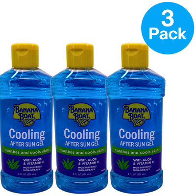Banana Boat Cooling After Sun Gel with Aloe & Vitamin E 8 fl oz 3 Pack New