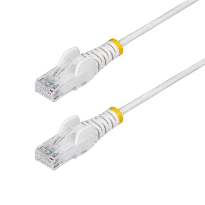 StarTech.com 15m White Slim CAT6 Ethernet Cable Snagless 100W PoE UTP LSZH 28AWG