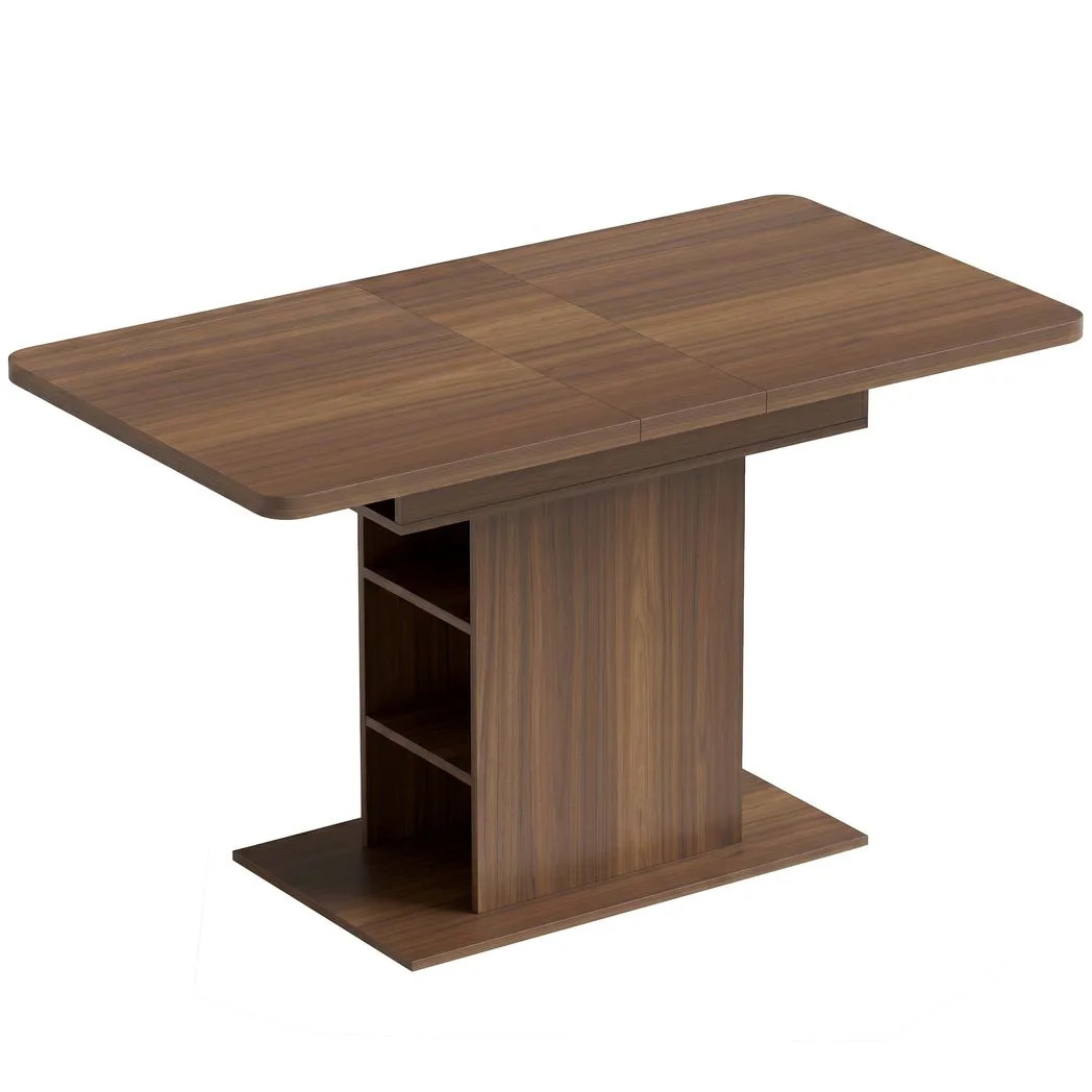 B&Q -  Extendable Dining Table For 4-6Kitchen Table With ShelvesWalnut - Image 2