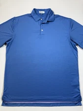 Peter Millar Summer Comfort Polo Shirt Mens Large Blue Polka Dot No Course Golf
