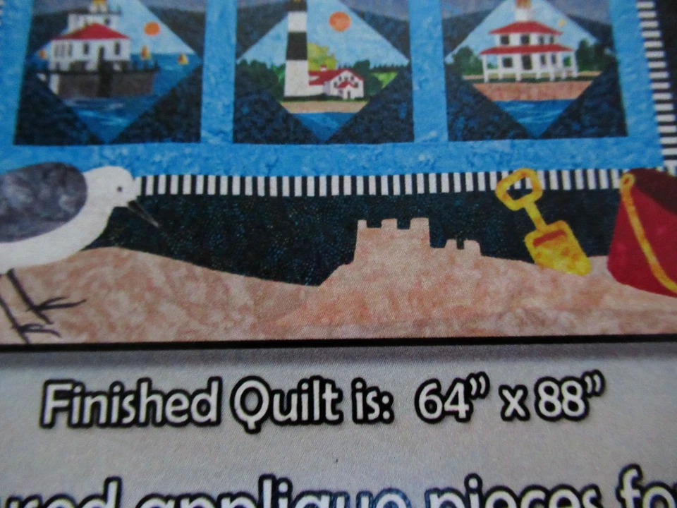 Lighthouses Quilt Kit blocks w/laser cut Fabric 64"x88" Lonestar/ Zebra patterns - Image 4 of 4