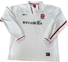 Vintage Nike England Rugby 1999-2001 Long Sleeve Jersey Shirt Size Large White