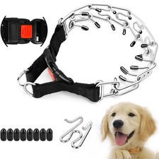 Supet Dog Prong Collar, Adjustable Dog Training Pinch Collar with Quick Relea...