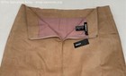 DKNY Women's Brown Leather Flat Front Back Zip Straight & Pencil Skirt Size 14 — photo 3