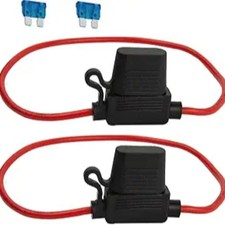 2 PCS 14 AWG Inline Fuse Holder with 15A Maxi Fuse Waterproof, Heavy-Duty 14AWG