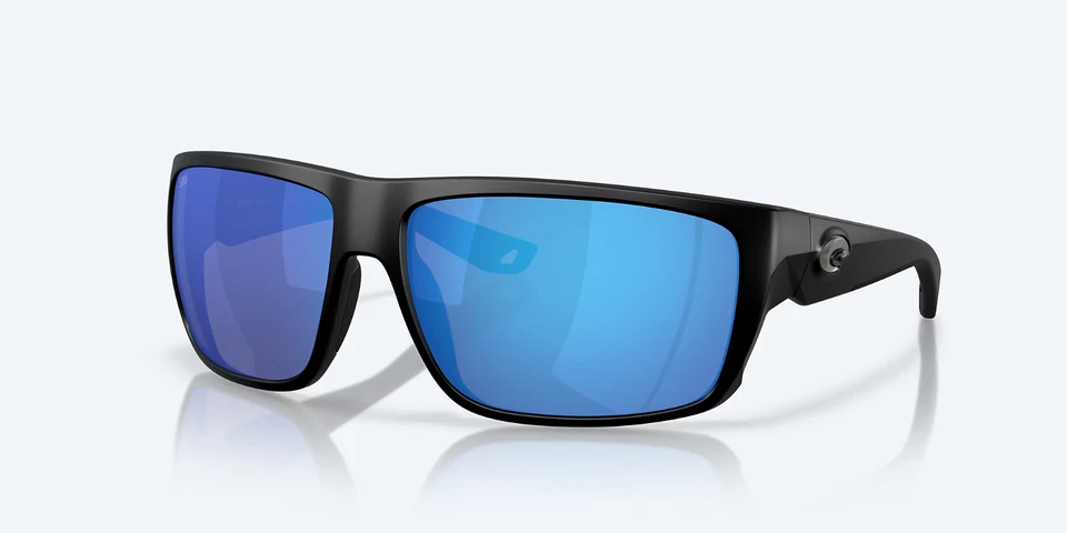 Costa Del Mar Fly Line Matte Black / Blue Mirror POLARIZED Glass 580G - NEW