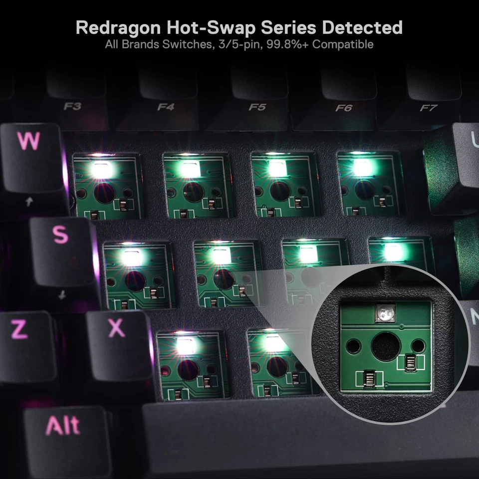 K530 Pro Draconic 60% Wireless RGB Mechanical Keyboard, BT/2.4Ghz/Wired 3-Mod... - Image 3 of 4