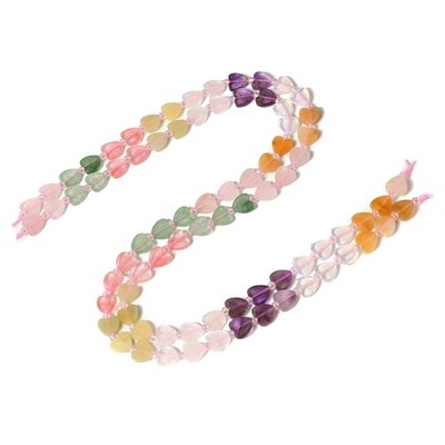 Mixed Styles Gradient Multi color Gemstone Flat Heart Shape Beads 8mm 15'' Strand