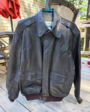 Vintage LL Bean A-2 Leather Bomber Jacket Made in USA Men's M Brown H668 Perfect