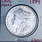 1884 BU GEM MORGAN SILVER DOLLAR UNC MS+++ U.S. MINT RARE COIN 6200 — photo 1