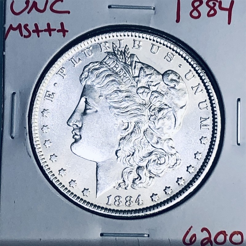 1884 BU GEM MORGAN SILVER DOLLAR UNC MS+++ U.S. MINT RARE COIN 6200