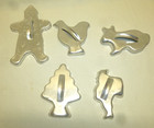 11 Aluminum Cookie Cutters Fluted Rooster Rabbit Heart Club Spade Gingerbread — photo 6