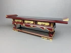 JAPANESE VINTAGE W47.5cm 18.7" LACQUERED WOOD BUDDHIST ALTER STAND KYOZUKUE GOLD