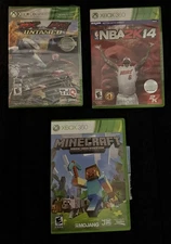 Lot of 3 Microsoft Xbox 360 Games NBA2K14, 2 NEW NEVER OPENED 1 Open, Minecraft