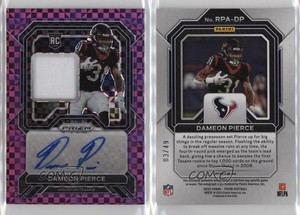 2022 Panini Prizm Rookie Purple Power /49 Dameon Pierce RPA Patch Auto RC