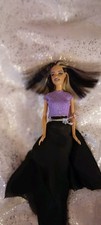 Mattel Ooak Barbie,  Hair And Face  Recoloured , Hand Wrapped Material Dress VGC