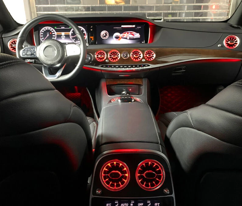 Salida de luz ambiental interior 64 colores ventilación aire para Mercedes-Benz Clase S W222 Foto 3 de 4