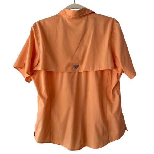 Camicia da pesca Columbia SPF ventilata con bottoni manica corta arancione grande - Foto 2 di 6
