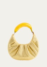 PUPPETS AND PUPPETS Banana Crystal Rhinestone Hobo Bag $595 NWT Yellow 