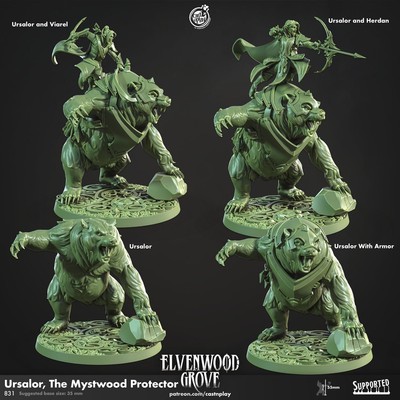 Ursalor The Mystwood Protector Elven Grove CastNPlay D&D Miniatur 3D gedruckt