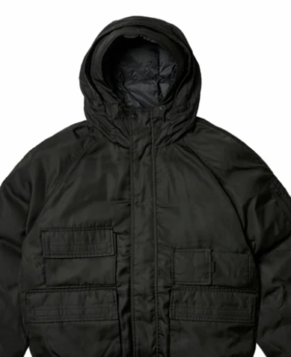 Palace P-2B Cargo Parka Black Detachable Faux Fur Hood Size Large 