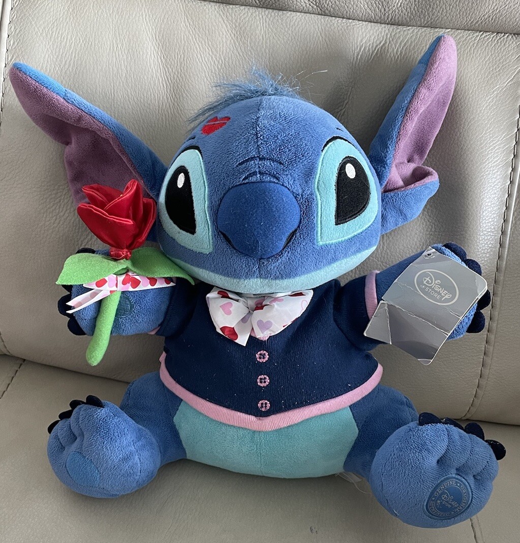 Disney Store Exclusive Stitch With Rose Plush Lilo Stitch Rare Plush W/  Tags