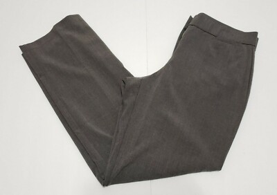 briggs ladies dress pants Womens 12 Grey Gray Career Work Pockets Zipper Button Stretch Wiggle