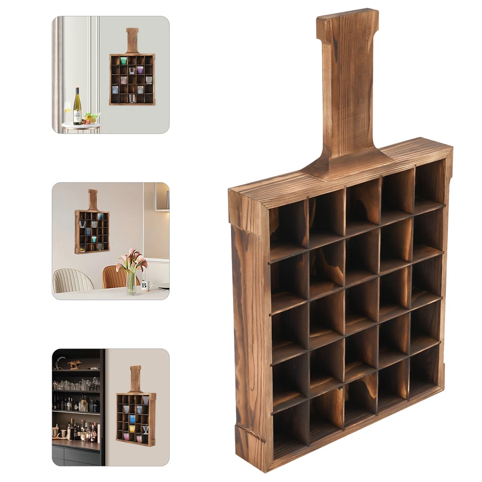 Glass Storage Shelf Organizer Wall Mounted Glass Holder Cabinet Display Case - Image 2 of 4