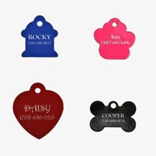 Personalized Engraved Pet Tag | Firehydrant | Paw | Bone | Heart | Dog Tag