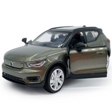 Coche modelo Volvo XC40 1:32 metal fundido a presión coches de juguete puertas abiertas tirar hacia atrás verde