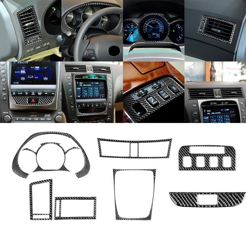 8pcs Carbon Fiber Dashboard Interior Sticker Trim Set For LEXUS GS 2006-11 - Picture 1 of 10