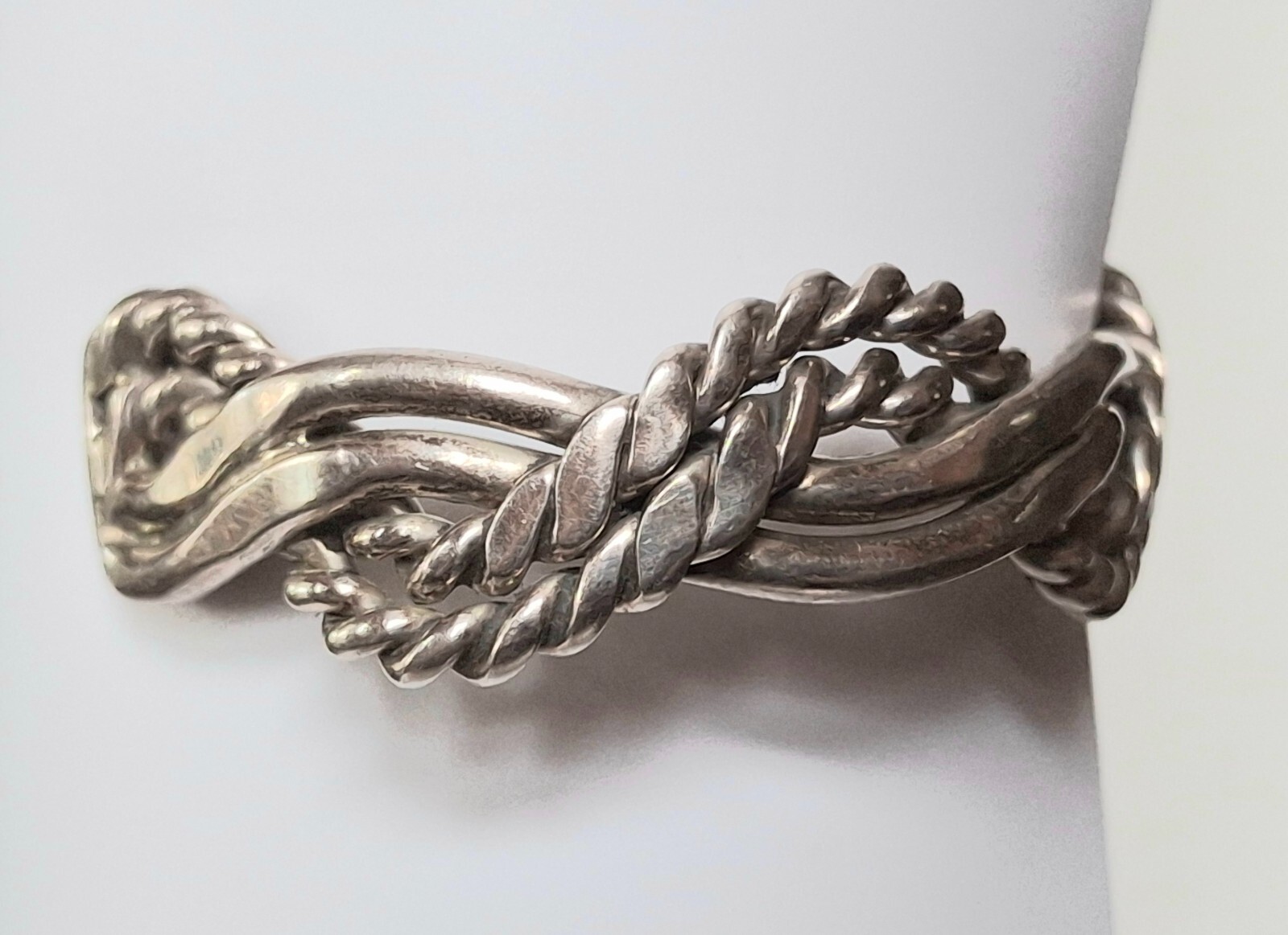 SOLID  CAST  925 STERLING SILVER BRAIDED WAVES CU… - image 5