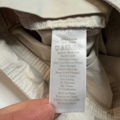 EVERLANE Lightweight Wide Leg Crop Chino High Waisted Pant Womens 00 Khaki Sand - Picture 9 of 13