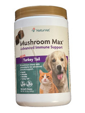 NaturVet Mushroom Max Advanced Immune Support with Turkey Tail 120 ct for Dogs