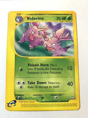 NIDORINO - 55/147 - Aquapolis Set - Pokemon e-Card Series - VINTAGE - 2002  -LP | eBay
