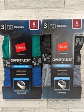Lot Of 2 Men's Hanes Premium Comfort Flex Fit Ultra Soft Blend Trunks Size Small