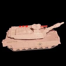 Vintage Dolgen Army Toy Tank 123-2990101  7” Long Plastic Sounds Lights