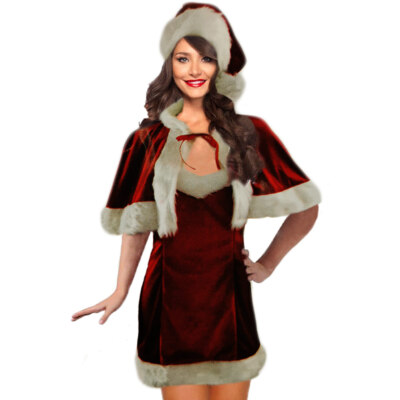 Costume Babbo Natale Donna Vestito Natalizio Sexy Natale Pezzi