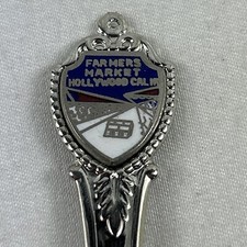 Farmers Market Hollywood California Souvenir Spoon 4.5โ Silver Tone Made in USA